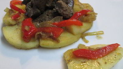 Печень индейки с яблоками