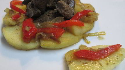 Печень индейки с яблоками