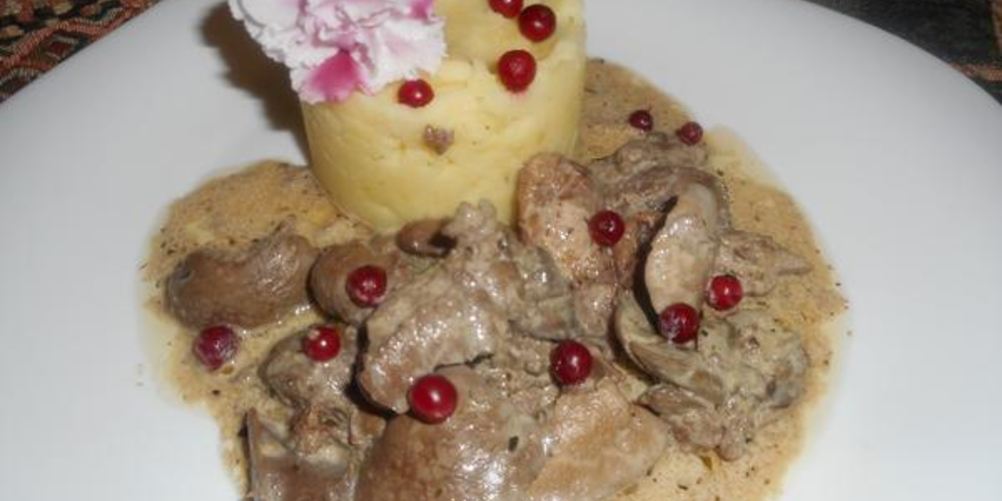 Рецепт печень кролика в сливочном соусе