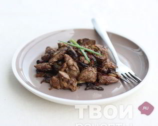 Печень с грибами