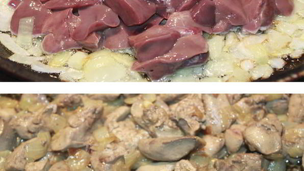 печень с помидорами