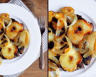 Печень с яблоками