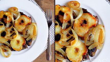 Печень с яблоками