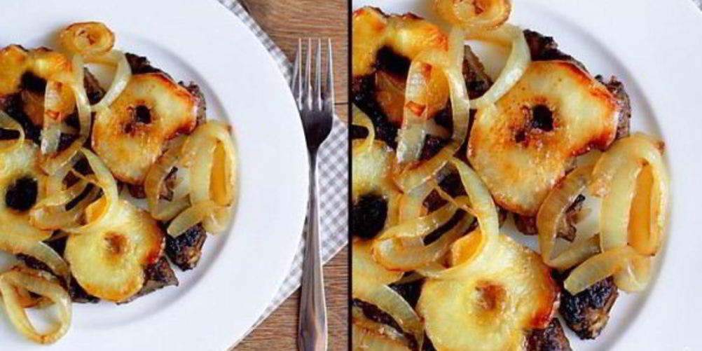 Рецепт печень с яблоками