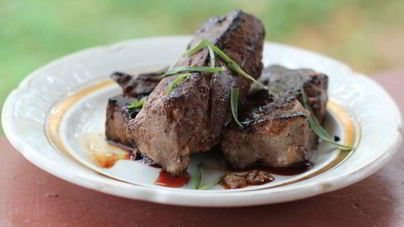 Печень в абрикосовой глазури