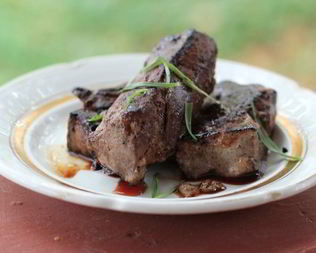 Печень в абрикосовой глазури