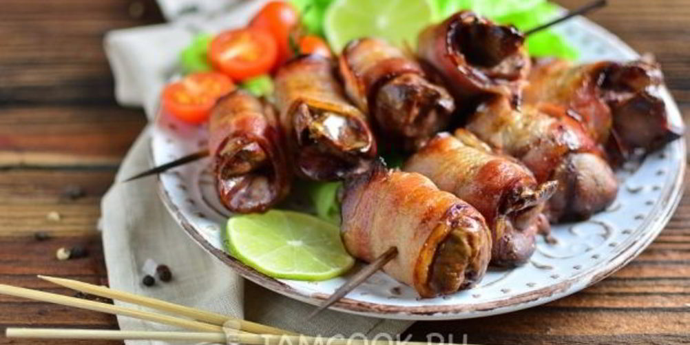 Рецепт печень в беконе на мангале