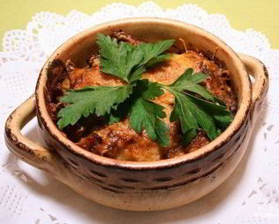 Печень в горшочках