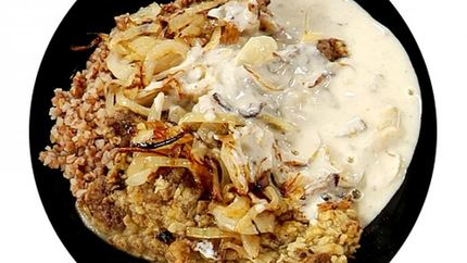 Печенка с гречкой