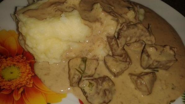 печенка в сырном соусе