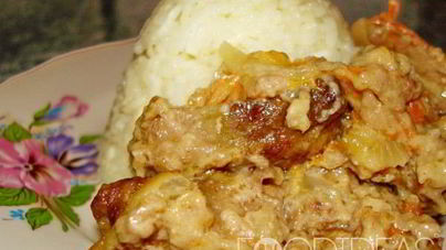 Свиная печень в сметане