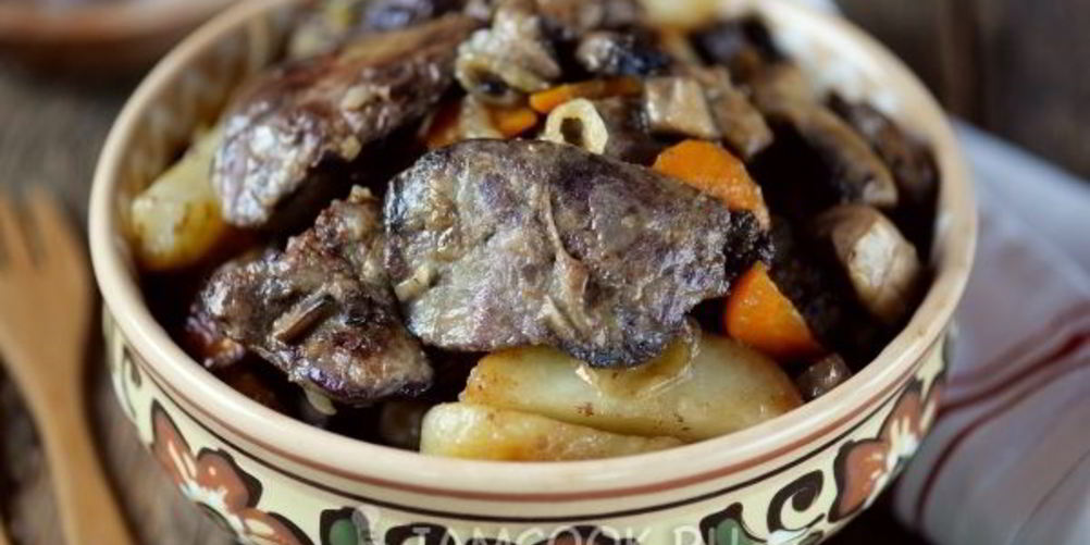 Рецепт жареная картошка с печенью
