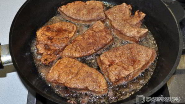 жареная печень, маринованная в соевом соусе