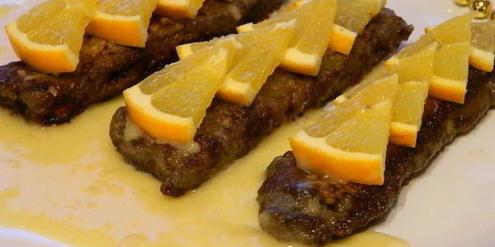 Рецепт жареная печень с апельсинами