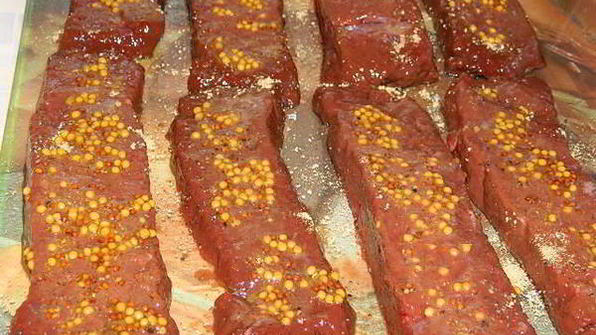 жареная печень с апельсинами