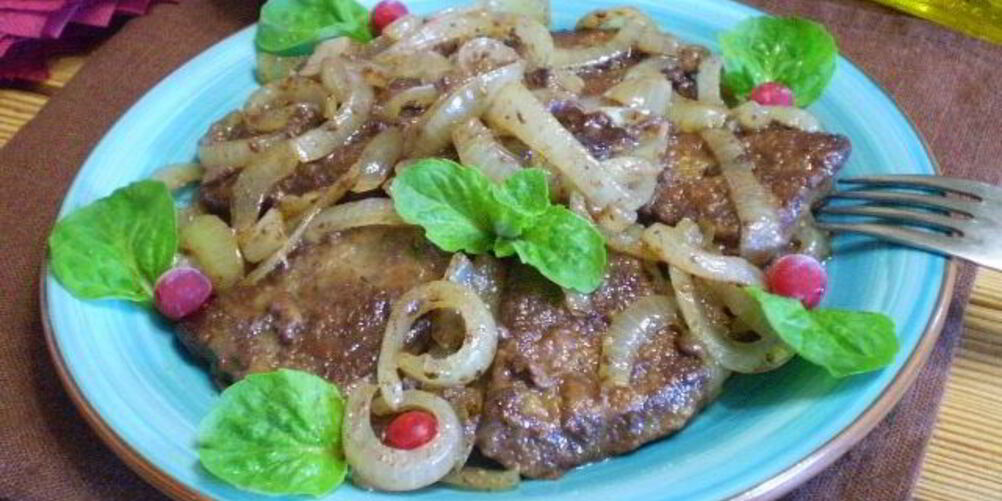 Рецепт жареная печень с луком