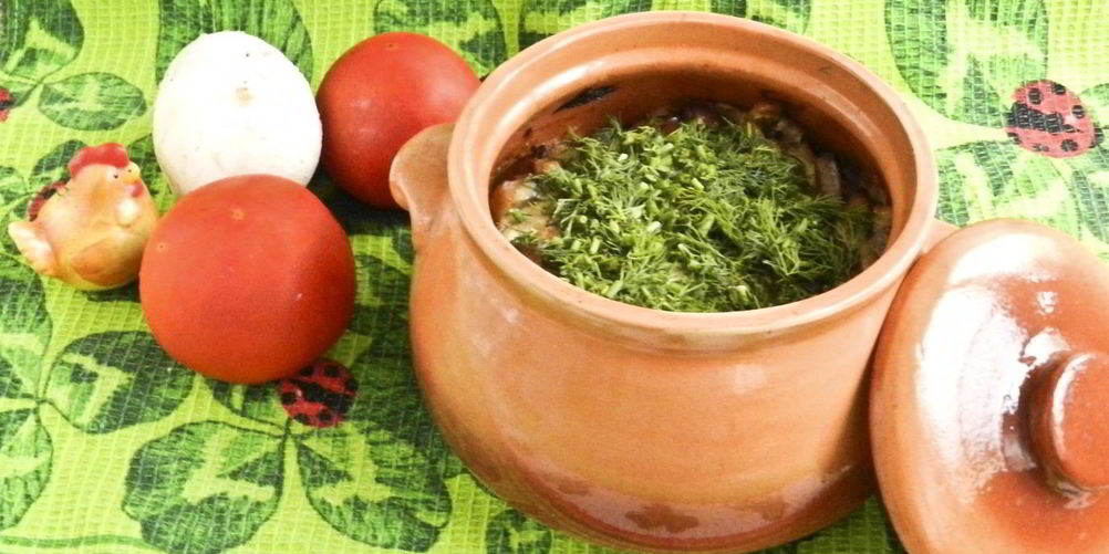 Рецепт пельмени в горшочках с грибами