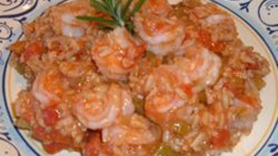 Джамбалайя с рыбой и креветками