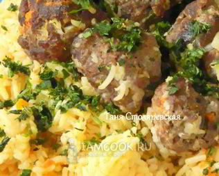 Гелак пилав, плов с фрикадельками