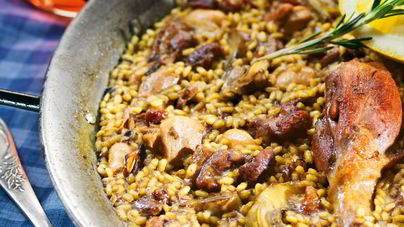 Паэлья с уткой и артишоками