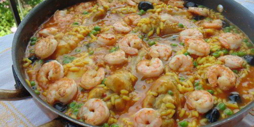 Рецепт паэлья в стиле море и земля