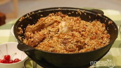 Плов из говядины в казане