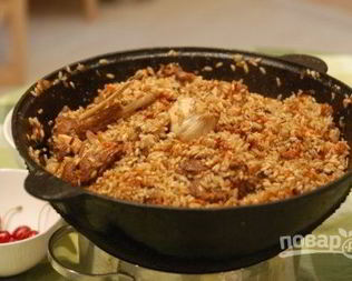 Плов из говядины в казане