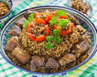 Плов из гречки с бараниной