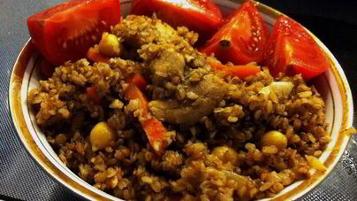 Плов из гречки с курицей
