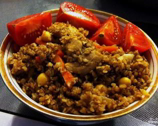Плов из гречки с курицей