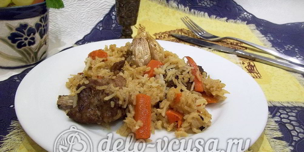 Рецепт плов по-домашнему со свиными ребрами