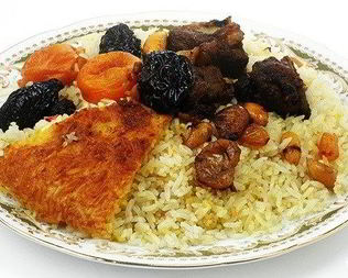 Плов с каштанами и сухофруктами