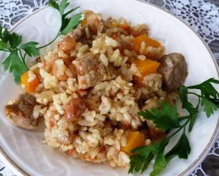 Плов с тыквой и мясом