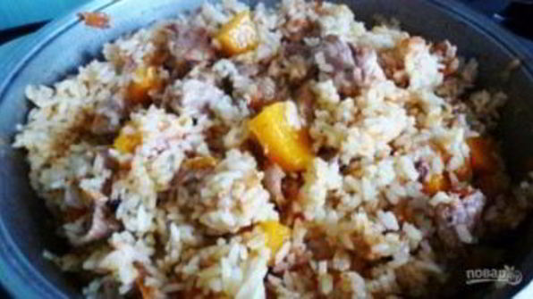 плов с тыквой и мясом