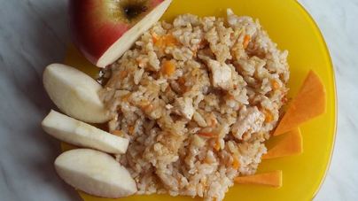 Плов с яблоками и тыквой