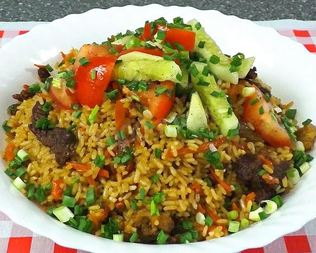 Плов в сковороде вок