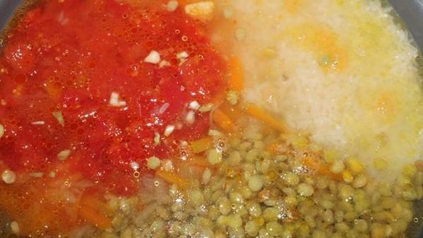 полезный плов с чечевицей