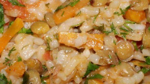 полезный плов с чечевицей