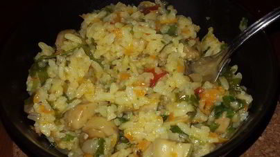 Постный плов с грибами