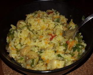 Постный плов с грибами