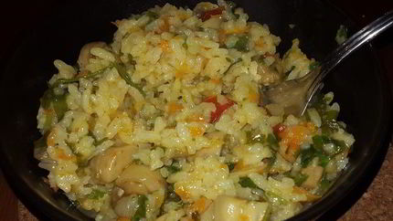 Постный плов с грибами