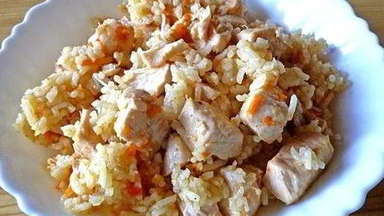 Простой плов с куриным филе