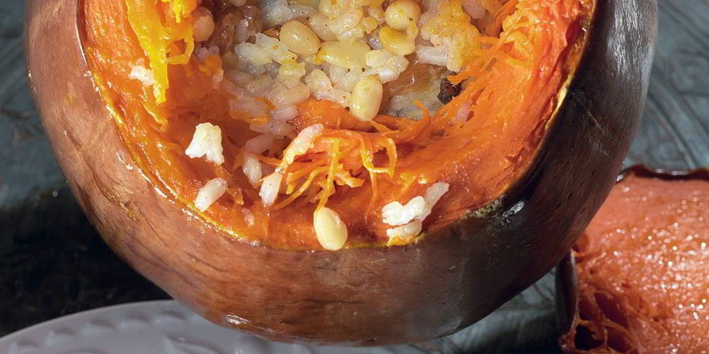 Рецепт тыква, фаршированная сладким пловом