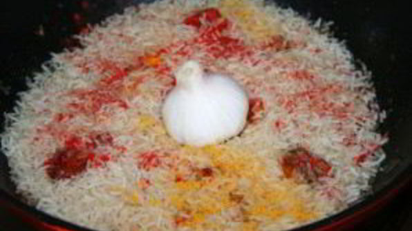 вегетарианский плов с грибами