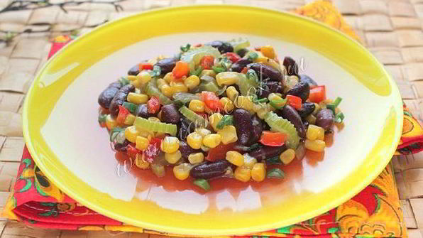 постный суккоташ — гарнир из фасоли и кукурузы
