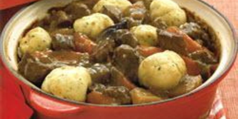 Рецепт домашнее рагу из говядины с клецками