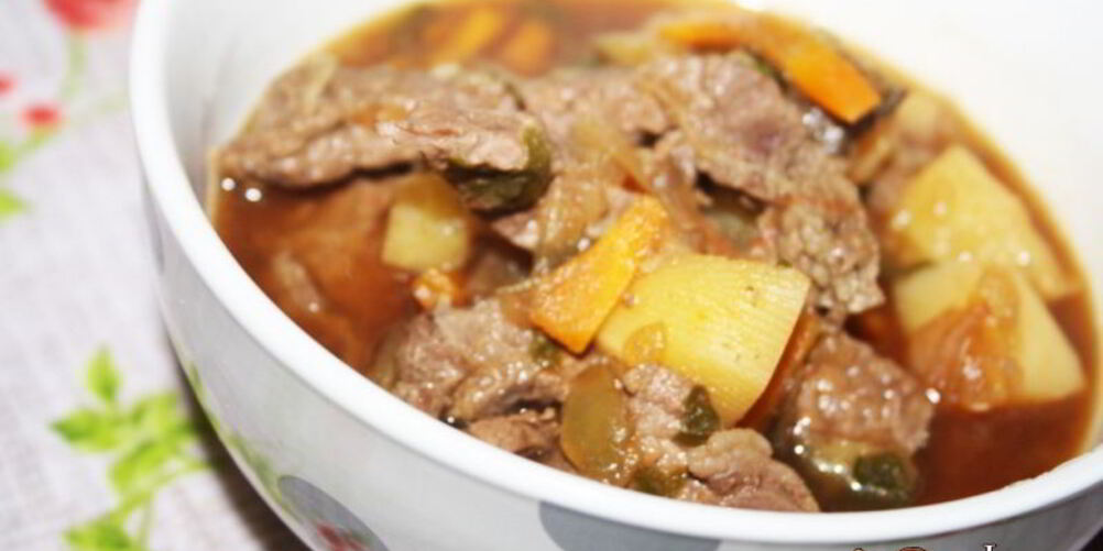 Рецепт летнее рагу с говядиной и печеными овощами с ароматом дымка