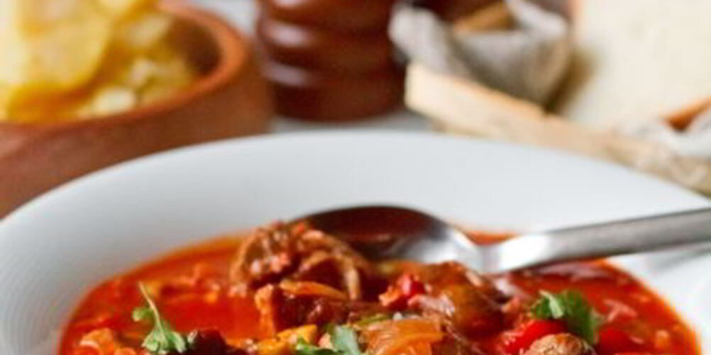 Рецепт мясное рагу из говядины со сладким перцем