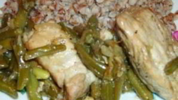 мясное рагу со спаржевой фасолью