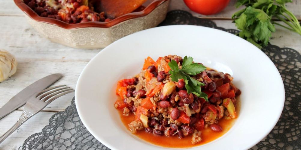 Рецепт овощное рагу с фаршем в духовке